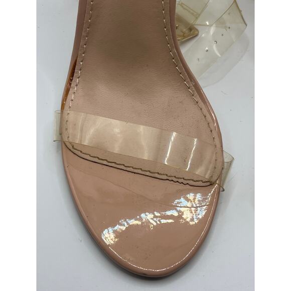 "The Glass Slipper" with Clear Patent Leather Straps and Lucite Heel - Picture 2 of 12